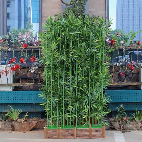 Künstlicher Bambusbaum Sichtschutz-Trennwandzaun, verschlüsselter Kunstbaum for Heim- und Bürodekoration, 8 14 18 20 Stück wasserdichte natürliche Kunstbambuspflanze(14 PCS,59.1"/150CM) von Bflcttbd