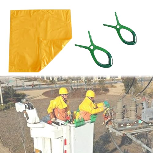 Spannungsisolierdecke 0,4 10 KV Sicherheitsarbeitsdecke for Elektriker, gelbe Hochspannungs-Isoliermatte for gewerbliche Zwecke, 50 60 100 120 150 200 cm Breite(10kV,80X60CM(31.5x23.6in)) von Bflcttbd
