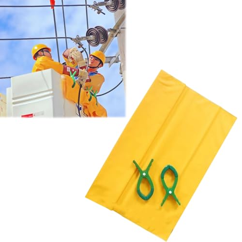 Spannungsisolierdecke Feuerfeste Schutz- und Isolierdecke for die Stromversorgung mit 2 Clips for Verteilerräume, 50 60 100 120 150 200 cm Breite(10kV,40X50CM(15.7x19.7in)) von Bflcttbd