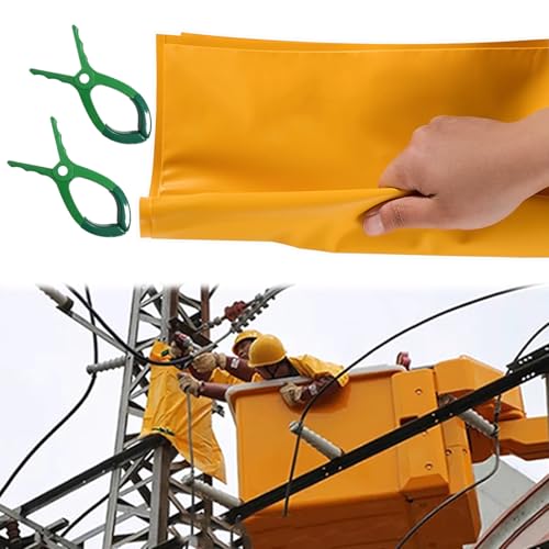 Spannungsisolierdecke Sicherheitsisolierte Decke mit Clips, for den Einsatz in der Umgebung von Umspannwerken, 0,4 KV 10 KV Sicherheitskit for Verteilerräume(10kV,31.5x39.4in/80X100cm) von Bflcttbd