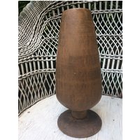 Mid Century Vase Cery Gold Gebürstet Hohe Freeman Mcfarlin Mcm von BfourByElizabeth