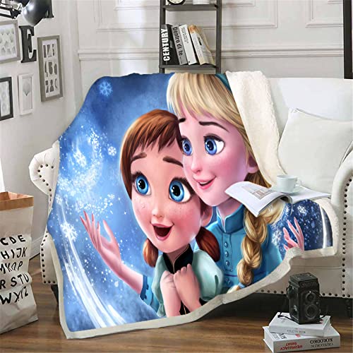 Bfrdollf Decke ELSA & Anna,Frozen Kuscheldecke ELSA Für Kinder Und Erwachsene,Sofadecke Fleecedecke,Digitaldruck 3D Blanket, Mehrfarbig (11,150 X 200 cm) von Bfrdollf