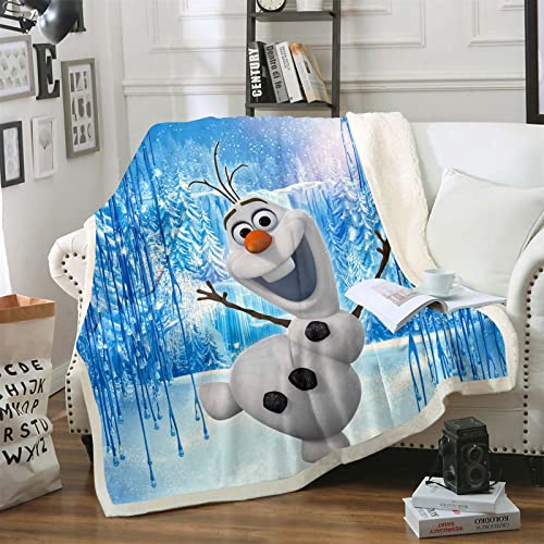 Bfrdollf Frozen Anna Und ELSA Kuscheldecke Kinder 150x200 cm Wohndecke Eiskönigin Olaf Decke Sofadecke Fleece-Decke Warme Kinderdecke (3,150 X 200 cm) von Bfrdollf