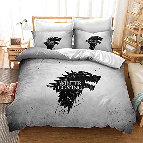 Bfrdollf Game of Thrones Bettwäsche Und Kissenbezüge 3D-Drucken Mikrofaser Bettbezug-Set Für Jugendliche (200 x 200 cm,8) von Bfrdollf