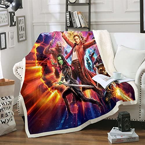 Bfrdollf Guardians of The Galaxy Decke Baby Groot Kuscheldecke Kinder Babydecke Fleecedecke 150x200 cm Sherpa Sofaüberwurf Decke Sofadecke (11,150 X 200 cm) von Bfrdollf