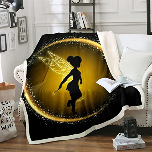 Bfrdollf Tinkerbell Elf Decke Kuschel Fleecedecken Kuscheldecke 150x200 Cartoon-Anime Tinkerbell Sofadecke Für Erwachsene Und Kinder (1,130 X 150 cm) von Bfrdollf