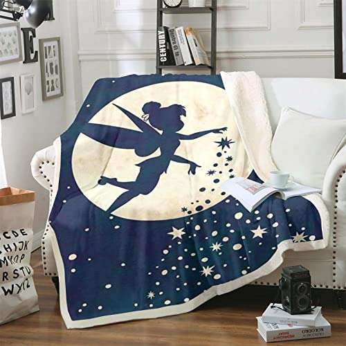 Bfrdollf Tinkerbell Elf Decke Kuschel Fleecedecken Kuscheldecke 150x200 Cartoon-Anime Tinkerbell Sofadecke Für Erwachsene Und Kinder (2,100 X 140 cm) von Bfrdollf