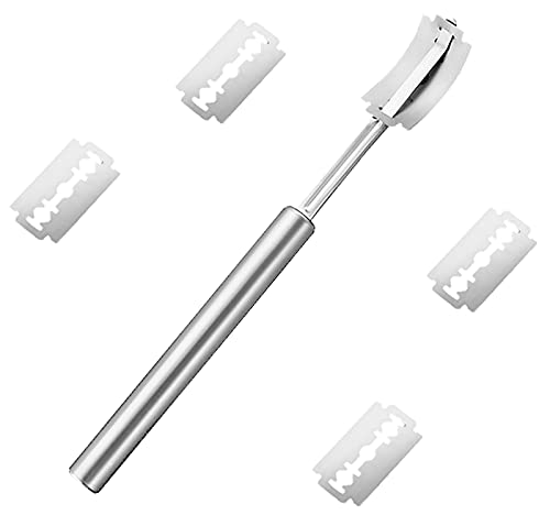 Bgfuni Bäckermesser Brot Lahm Scoring Tool Set, Teigmesser Baguettemesser mit 5 Rasierklinge für DIY Brotteig Muster, Brotmesser, Brot Bäcker Cutter, Ritzmesser zum Einschneiden, Edelstahlgriff (A) von Bgfuni