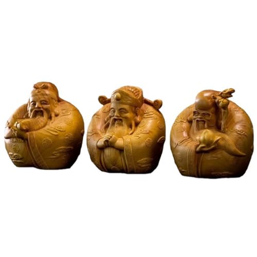 Dekoration, Heimdekoration, Holz Fu Lu Shou DREI Götter Statue Statue Kunsthandwerk Gott Maskottchen Betende Statue Feng Shui Home Decor von BgnEhRfL