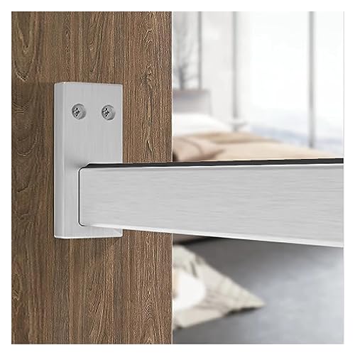 BgnEhRfL Dicke, rechteckige Kleiderstangen for Aufhängen von Kleidung, Kleiderstange aus silbernem Aluminium(Closet Width 20.9in/53cm Silver) von BgnEhRfL