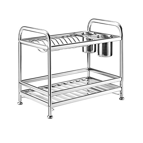 BgnEhRfL Geschirrständer, Abtropfgestell, Besteckhalter, Getränkehalter, Multifunktions-Abtropfgestell-Organizer for Küchenarbeitsplatte oder Spüle(41.5 * 25.5 * 37Cm) von BgnEhRfL