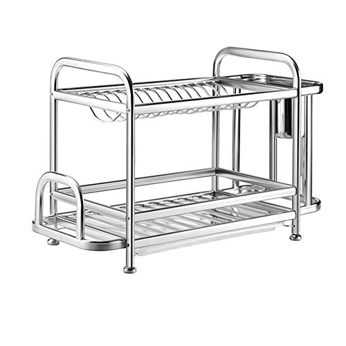 BgnEhRfL Geschirrständer, Abtropfgestell, Besteckhalter, Getränkehalter, Multifunktions-Abtropfgestell-Organizer for Küchenarbeitsplatte oder Spüle(58 * 25.5 * 37Cm) von BgnEhRfL
