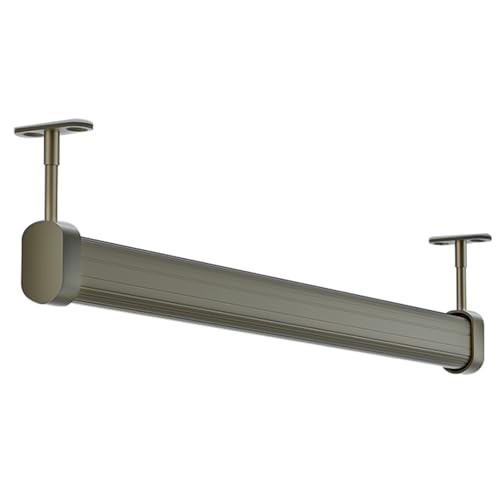 BgnEhRfL Kleiderstangen, Hochleistungs-Kleiderstangen-Deckenhalterung, Kleideraufbewahrungs-Hängegestell, zuschneidbares Raumteilerstangensystem(Silver,L 150cm/59.1inch Black) von BgnEhRfL