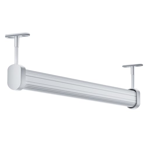BgnEhRfL Kleiderstangen, Hochleistungs-Kleiderstangen-Deckenhalterung, Kleideraufbewahrungs-Hängegestell, zuschneidbares Raumteilerstangensystem(Silver,L 55cm/21.7inch Silver) von BgnEhRfL
