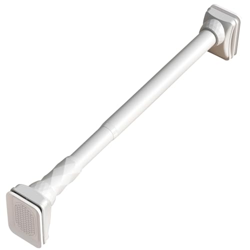 BgnEhRfL Kleiderstangen, Kein Bohren Duschvorhangstange Hochleistungs-verstellbare Spannstange Teleskop-Vorhangstange(Black,110-190cm) von BgnEhRfL