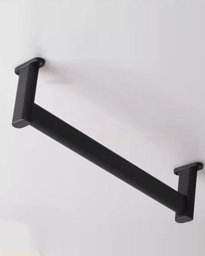 BgnEhRfL Kleiderstangen, Kleiderstange, robuste Kleiderstangen zur oberen Montage mit Stützhalterung(Black,130cm(51 1/8") Black) von BgnEhRfL