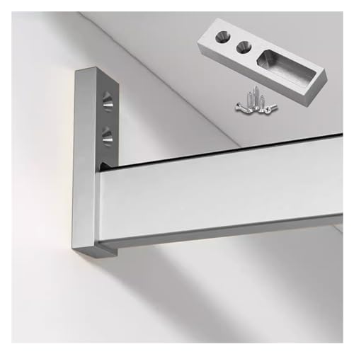 BgnEhRfL Kleiderstangen, Kleiderstange, strapazierfähiges Aluminium, seitlich montiert, benutzerdefinierte quadratische abnehmbare(Gray,Closet Width 65cm(25.6in) Gold) von BgnEhRfL