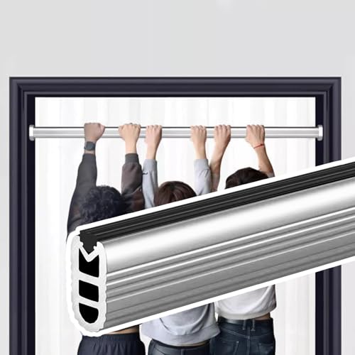 BgnEhRfL Kleiderstangen, Kleiderstange mit starker Tragfähigkeit, hängende Kleiderstange, robuste, zuschneidbare Kleiderstangenhalter(Silver,130cm) von BgnEhRfL