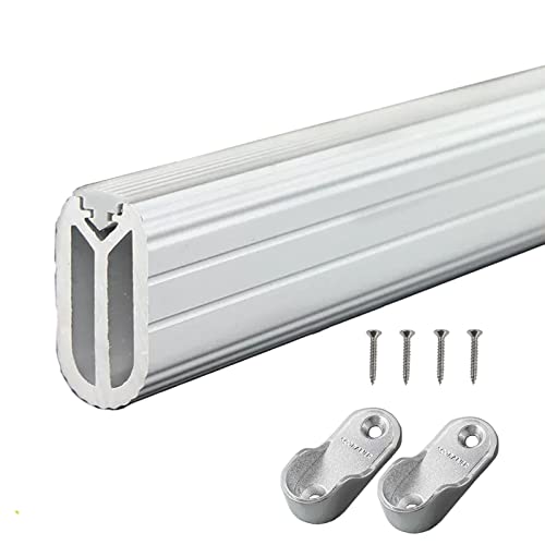 BgnEhRfL Kleiderstangen, Kleiderstangen for Aufhängen von Kleidung, ovale, stumme Kleiderstangenhalter for Bekleidungsgeschäfte, aus Aluminium(Silver,120cm/47.2 in) von BgnEhRfL