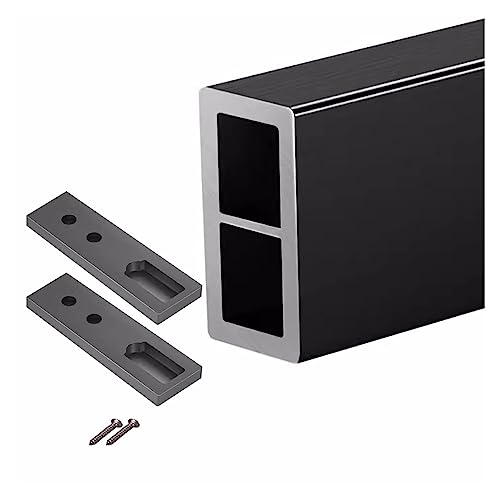 BgnEhRfL Kleiderstangen, Rechteckige Kleiderstangenhalter aus Aluminium, Kleiderstange for Aufhängen im Badezimmer/Wäscherei/Garderobe(Black,Closet Width 120cm/47.2" Black) von BgnEhRfL