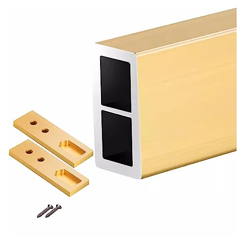 BgnEhRfL Kleiderstangen, Rechteckige Kleiderstangenhalter aus Aluminium, Kleiderstange for Aufhängen im Badezimmer/Wäscherei/Garderobe(Gold,Closet Width 125cm/49.2" Gold) von BgnEhRfL