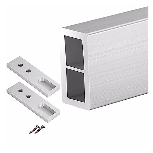 BgnEhRfL Kleiderstangen, Rechteckige Kleiderstangenhalter aus Aluminium, Kleiderstange for Aufhängen im Badezimmer/Wäscherei/Garderobe(Silver,Closet Width 130cm/51.2" Silver) von BgnEhRfL