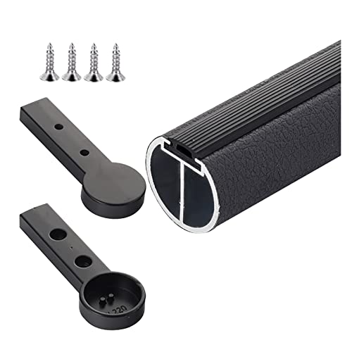 BgnEhRfL Kleiderstangen, Runde Kleiderstange aus Aluminiumlegierung, Wäscheraum/Schrank, for Aufhängen mit rutschfestem Leisestreifen(Gray,Length-85cm/33.5") von BgnEhRfL