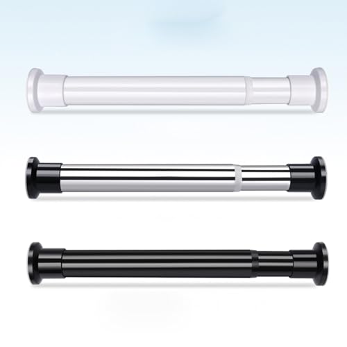 BgnEhRfL Kleiderstangen, Spannvorhangstange, Ausziehbare Duschvorhangstange, Verstellbare Spannstangen, rutschfest, Kein Rost(Steel,360-410cm/142-162in) von BgnEhRfL