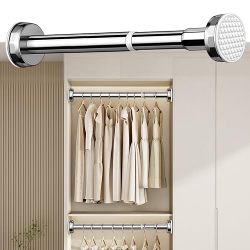 BgnEhRfL Kleiderstangen, Verstellbare Kleiderstange aus Metall, robuste for Organisieren und Aufbewahren(0.7~1.2m/2.3~3.9' 2.7cm/1.1") von BgnEhRfL