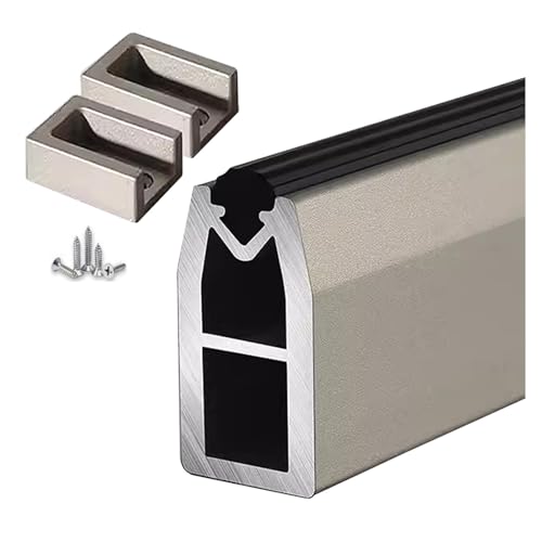 BgnEhRfL Kleiderstangen, Waschküchen-Kleiderstangen for Aufhängen von Kleidung, strapazierfähiges Aluminium, maßgeschneiderte, rutschfeste Kleiderstange Muta(Brown,Closet Width 45"/114.3cm Brown) von BgnEhRfL