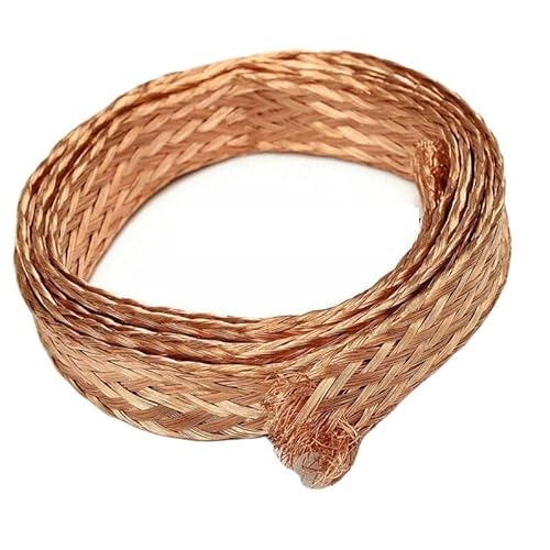 BgnEhRfL Kupferdraht, Kupferdraht, reines Kupfergeflecht, gestricktes Netz, Anti-Interferenz-Draht, Flexibilitätskabel, flach(2m,2mm) von BgnEhRfL