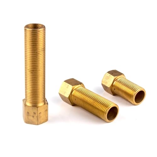 BgnEhRfL Messing-Rohrverschraubungen Kupfer männlich zu weiblich Gewinde Messing Kupplung Adapter Messing Rohr Fitting(100mm,0.5 Inch) von BgnEhRfL