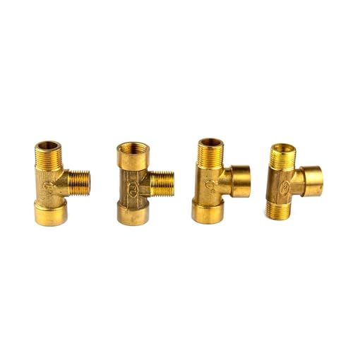 BgnEhRfL Messing-Rohrverschraubungen Messing-Rohrverschraubung Außengewinde/Innengewinde T-Typ Kupferverschraubungen Wasser Öl Gas Adapter(B Type,0.5 Inch) von BgnEhRfL