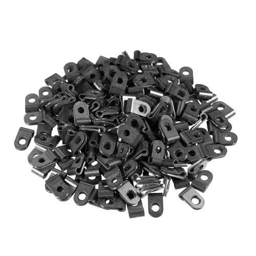 Kabelklammern, 200 Teile/los Kabel Dia Nylon R-Typ Kabel Klemme Organizer Kabel Clips Schwarz for Draht Management(3.1mm) von BgnEhRfL
