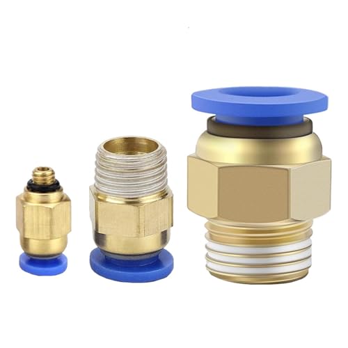 Luftanschlüsse, 5 Stück 4 mm 6 mm 8 mm 10 mm Rohr auf M5 M6 M8 M10 M12 M14 Außengewinde One Touch Air Pneumatische Steckverbindung for Rohrverschraubungen (PC6-M10x1,5 5 Stück) von BgnEhRfL