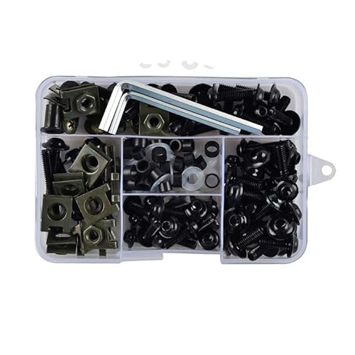 Muttern, Eisenwarenmuttern, CNC-Legierung M6 M5 Verkleidungsschrauben Kit Karosserieschrauben Mutter(Black k) von BgnEhRfL