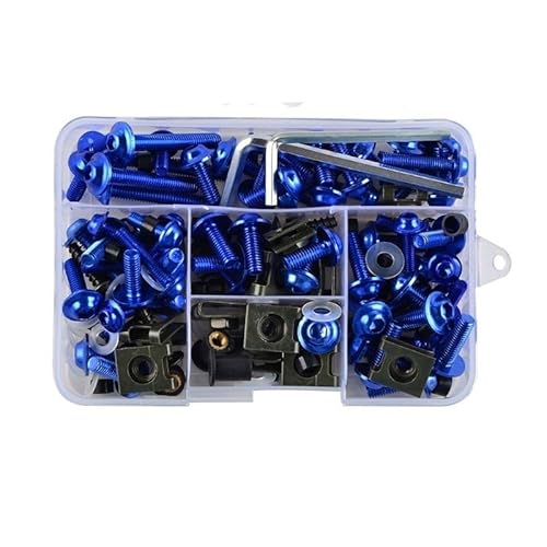 Muttern, Eisenwarenmuttern, CNC-Legierung M6 M5 Verkleidungsschrauben Kit Karosserieschrauben Mutter(Blue e) von BgnEhRfL