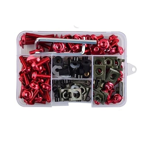 Muttern, Eisenwarenmuttern, CNC-Legierung M6 M5 Verkleidungsschrauben Kit Karosserieschrauben Mutter(Red d) von BgnEhRfL