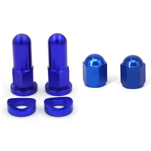 Muttern, Eisenwarenmuttern, Motorradfelgen-Sicherungsmuttern und -Unterlegscheiben Sicherheitsschrauben Ventilkappe(Set blue) von BgnEhRfL