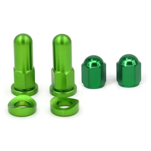 Muttern, Eisenwarenmuttern, Motorradfelgen-Sicherungsmuttern und -Unterlegscheiben Sicherheitsschrauben Ventilkappe(Set green) von BgnEhRfL