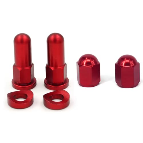 Muttern, Eisenwarenmuttern, Motorradfelgen-Sicherungsmuttern und -Unterlegscheiben Sicherheitsschrauben Ventilkappe(Set red) von BgnEhRfL