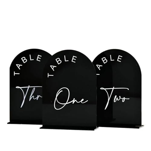 Tischnummer, Arch Wedding Signs 3D-Tischnummernschild mit Sockel(Black,Tables 1-15) von BgnEhRfL
