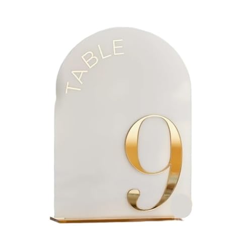 Tischnummer, Bogen mattiert mit 3D Gold Spiegel Hochzeit Zahlen Hochzeit Tischschild mit Ständer(TABLE 1-10) von BgnEhRfL