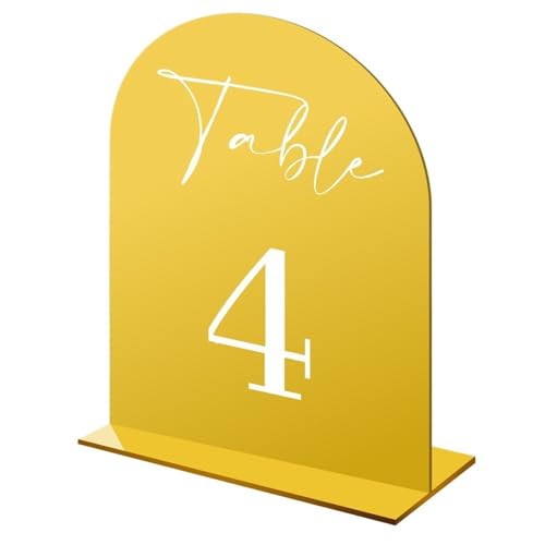 Tischnummer, Digitale Tischbeschriftung Tischteller Hochzeit Esstischteller DIY personalisierte Sitzteller(Gold Mirror,1-15) von BgnEhRfL