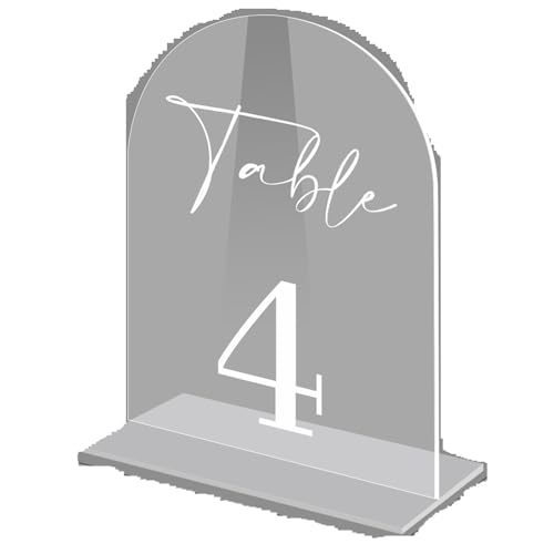 Tischnummer, Digitale Tischbeschriftung Tischteller Hochzeit Esstischteller DIY personalisierte Sitzteller(Transparent,1-10) von BgnEhRfL