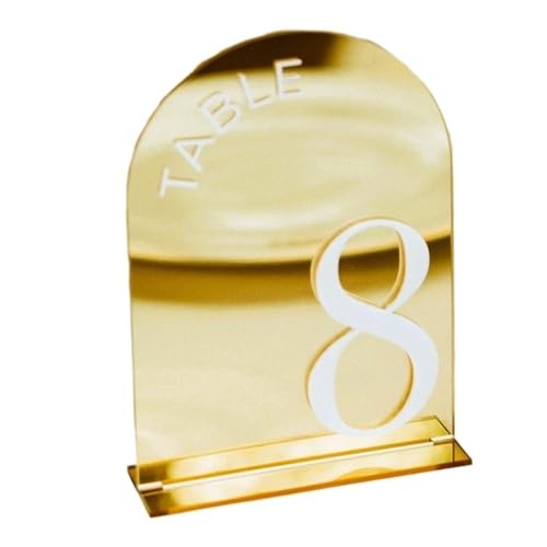 Tischnummer, Gewölbte Tischnummern in Gold mit Ständern(White,Table 1-5) von BgnEhRfL
