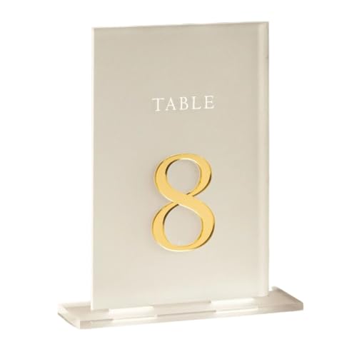 Tischnummer, Hochzeitstischdekoration Hochzeitsbeschilderung 3D Gold Empfangsdekor(Frosted Back,1-25) von BgnEhRfL