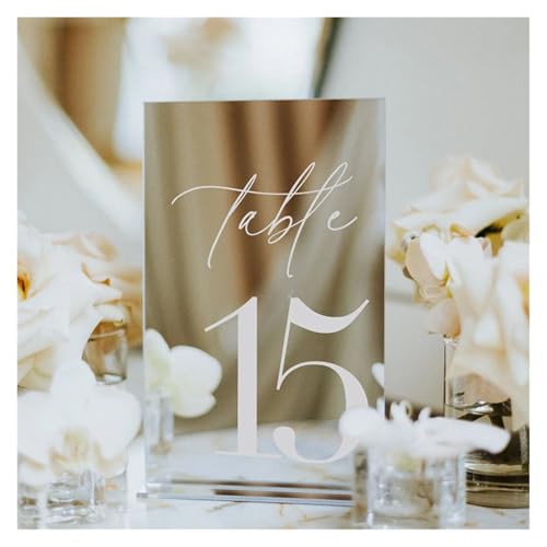 Tischnummer, Moderne Tischnummern for Hochzeiten, einseitig verspiegelte Tischschilder(Silver,TABLE 1-3) von BgnEhRfL