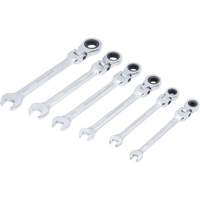Ratschenring-Maulschlüssel-Satz | flexible Köpfe | Zollmaße | SW 1/4" - 9/16" | 6-tlg. Ratschenring-Maulschlüssel-Satz | flexible Köpfe | Zollmaße | SW 1/4" - 9/16" | 6-tlg. von Bgs Diy