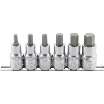 Bit-Einsatz-Satz Innenvierkant 12,5mm (1/2") Innensechskant 6 - 14mm 6-teilig von Bgs